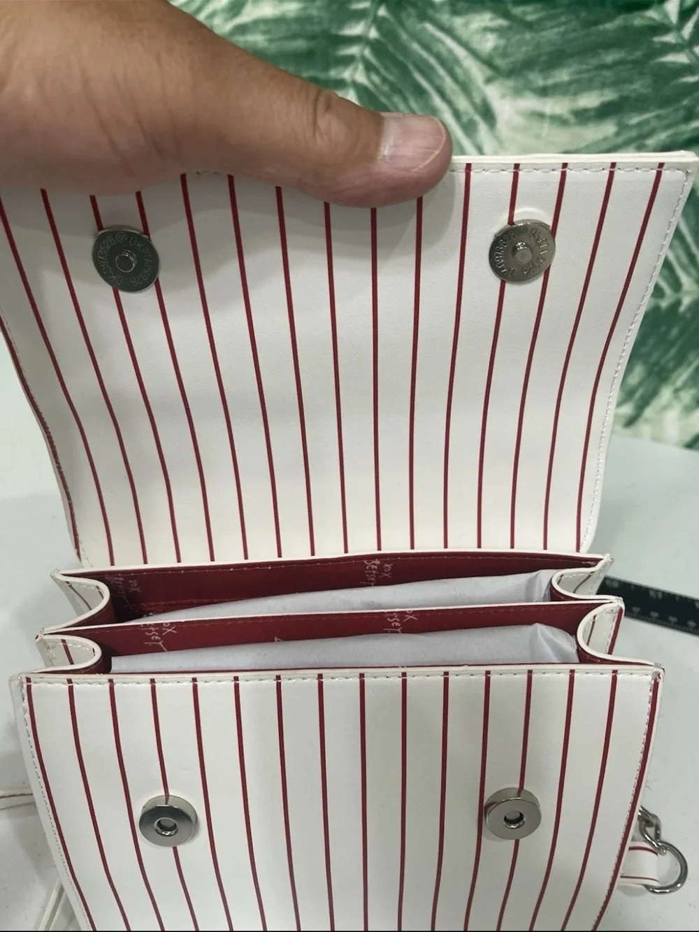 Betsey Johnson White & Red Baseball XOX Crossbody Satchel